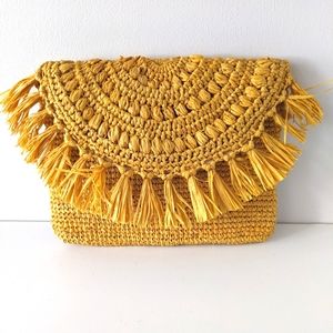 NWOT Mar y Sol Mía Rafia Crossbody in Sunflower